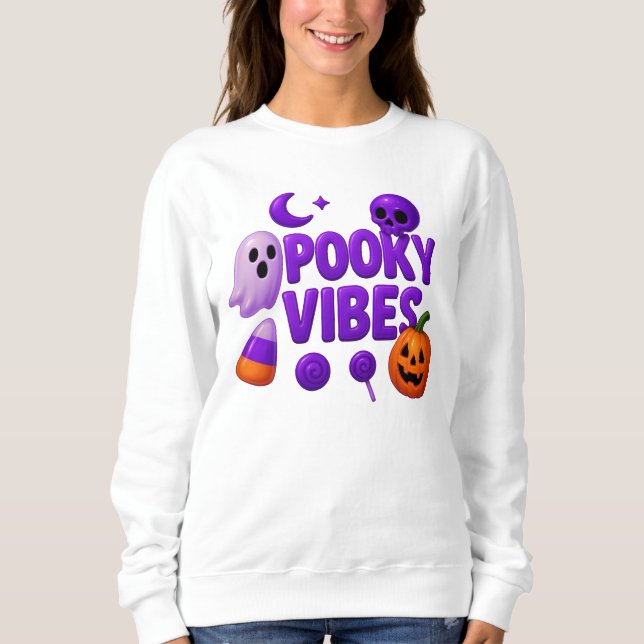 Halloween Niedlich Spooky Vibes Clothes Unisex Sweatshirt (Vorderseite)