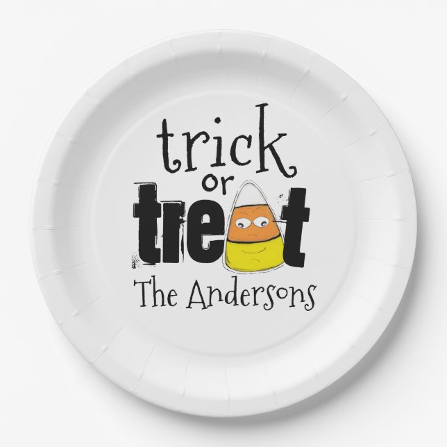 Halloween Niedlich Trick oder Treat Funny Candy Co Pappteller (Vorderseite)