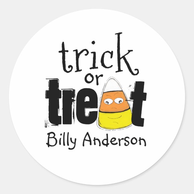 Halloween Niedlich Trick oder Treat Funny Candy Co Runder Aufkleber (Vorderseite)
