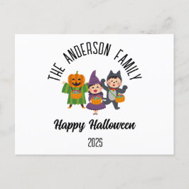 Halloween Niedlich Trick oder Treat Personalisiert Feiertagspostkarte