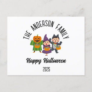 Halloween Niedlich Trick oder Treat Personalisiert Feiertagspostkarte
