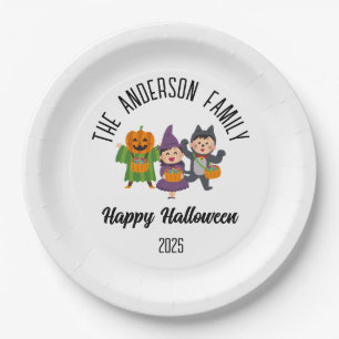 Halloween Niedlich Trick oder Treat Personalisiert Pappteller