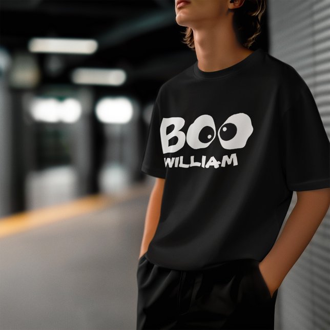 Halloween Niedlich Whimsical Beängstigend Ghost Bo T-Shirt (Custom Boo eyes whimsical halloween t shirt.)