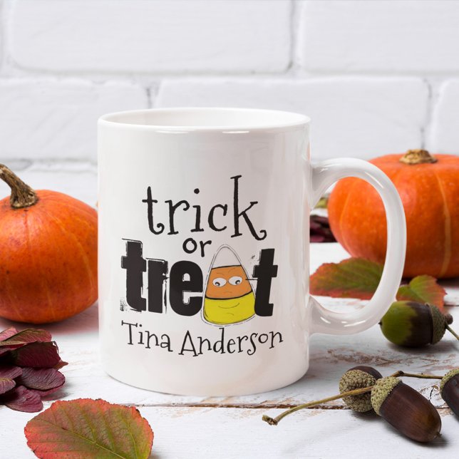 Halloween Niedlich Whimsical Candy Mais Funny Kaffeetasse (Halloween cute trick or treat candy corn mug)