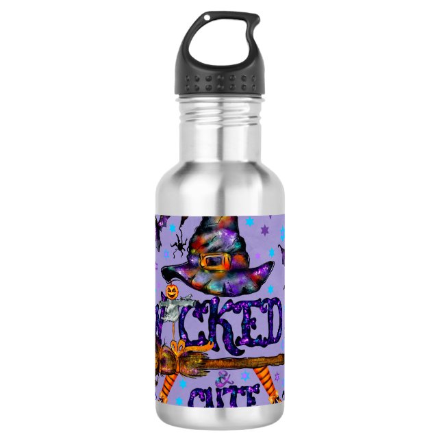 Halloween Niedlich Wicked Witz Edelstahlflasche (Vorderseite)