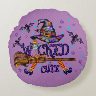 Halloween Niedlich Wicked Witz Rundes Kissen