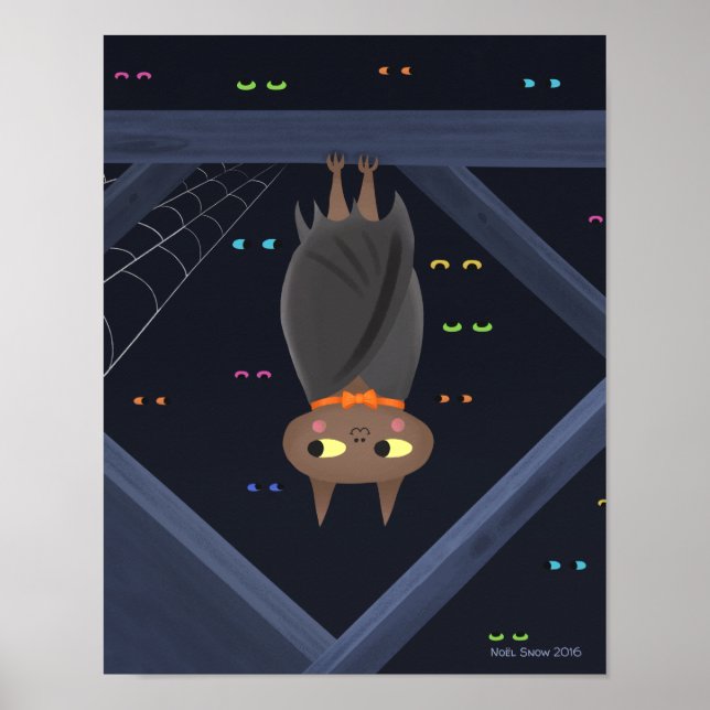 Halloween Niedliche Bat Art Print Poster (Vorne)