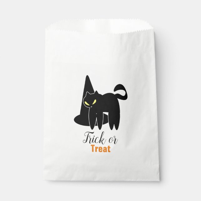Halloween Niedliche Creepy Cat und Hexenhut Geschenktütchen (Vorderseite)