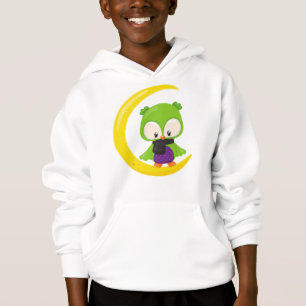 Halloween, Niedliche Eule, grüne Eule, Mond, Scarf Hoodie