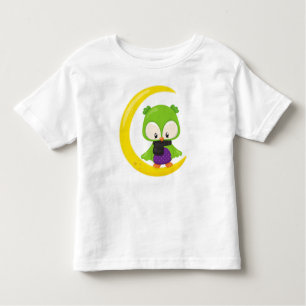 Halloween, Niedliche Eule, grüne Eule, Mond, Scarf Kleinkind T-shirt