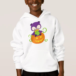 Halloween, Niedliche Eule, Lila Eule, Kürbis Hoodie