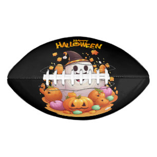 Halloween: Niedliche Geister und Pumpkin-Familie Football