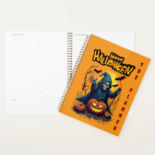Halloween: Niedliche Geister und Pumpkin-Familie Planer