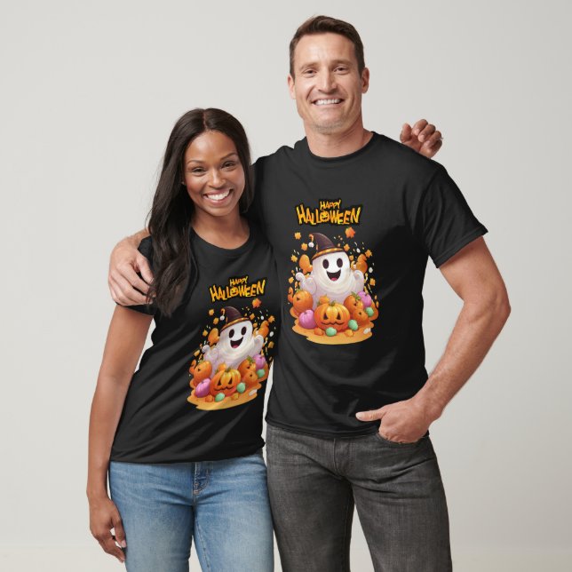 Halloween: Niedliche Geister und Pumpkin-Familie T-Shirt (Unisex)