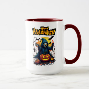 Halloween: Niedliche Geister und Pumpkin-Familie Tasse