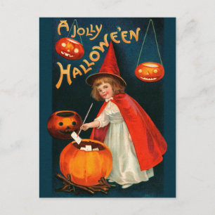 Halloween Niedliche Hexe CC0670 Clapsaddle Postkarte