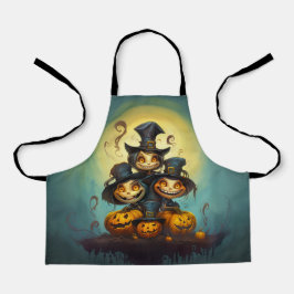 Halloween-niedliche Hexen und Kürbisse Schürze