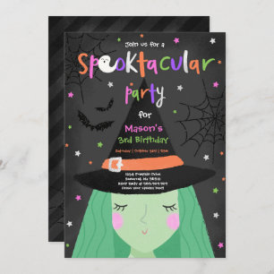 Halloween Niedliche Hexengeburt-Party Spooktacular Einladung