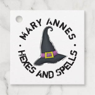 Halloween Niedliche Hexenhuttipografie Geschenkanhänger