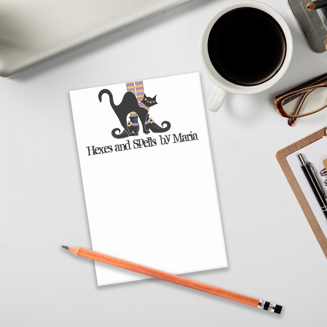 Halloween Niedliche Hexenschuhe Schwarze Katze Post-it Klebezettel (Von Creator hochgeladen)