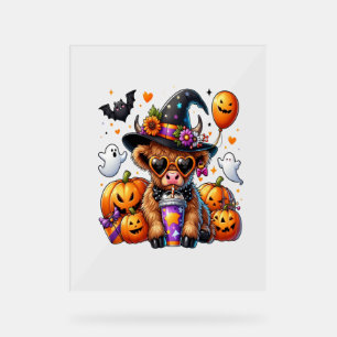 Halloween Niedliche Highland Cow Acrylschild