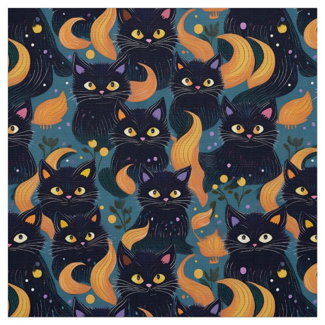Halloween-niedliche Katzen Stoff (Muster)