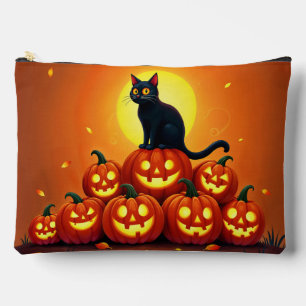 Halloween niedliche Schwarze Katze und Laternen de Zubehörtasche