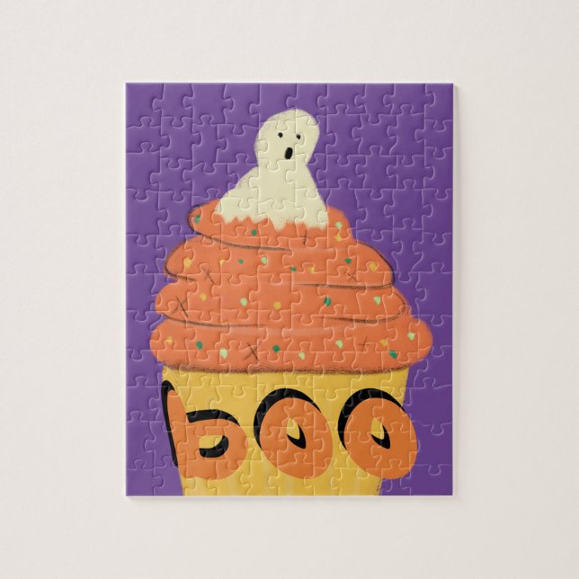 Halloween niedlicher Geisterkuchen Puzzle (Vertikal)