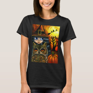 Halloween Niedlicher Großaugenwitscher-Freund Voll T-Shirt