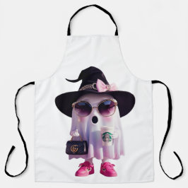 Halloween Niedlicher Lady Ghost mit Kaffee Schürze