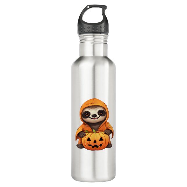 Halloween Niedlicher Sloth Classic T - Shirt Edelstahlflasche (Vorderseite)