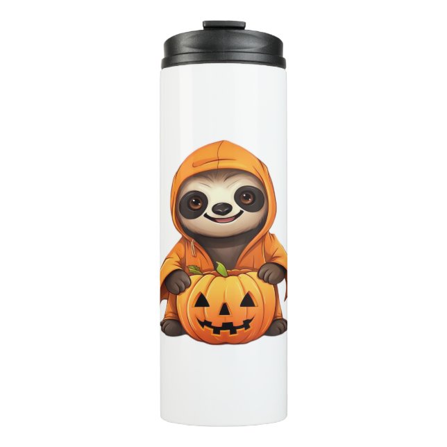 Halloween Niedlicher Sloth Classic T - Shirt Thermosbecher (Vorderseite)