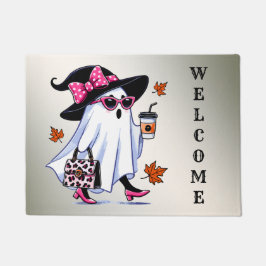 Halloween Niedlicher, stylischer Hexengastcoffee C Fußmatte