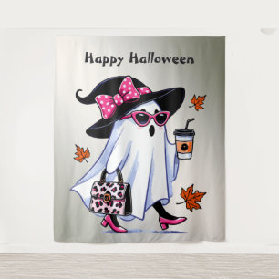 Halloween Niedlicher, stylischer Hexengastcoffee C Wandteppich