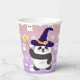 Halloween Niedliches Baby Panda Hexe Magic Wand Pappbecher