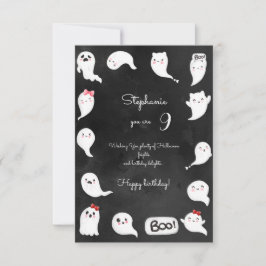 Halloween, niedliches beängstigendes Geistermädche Karte