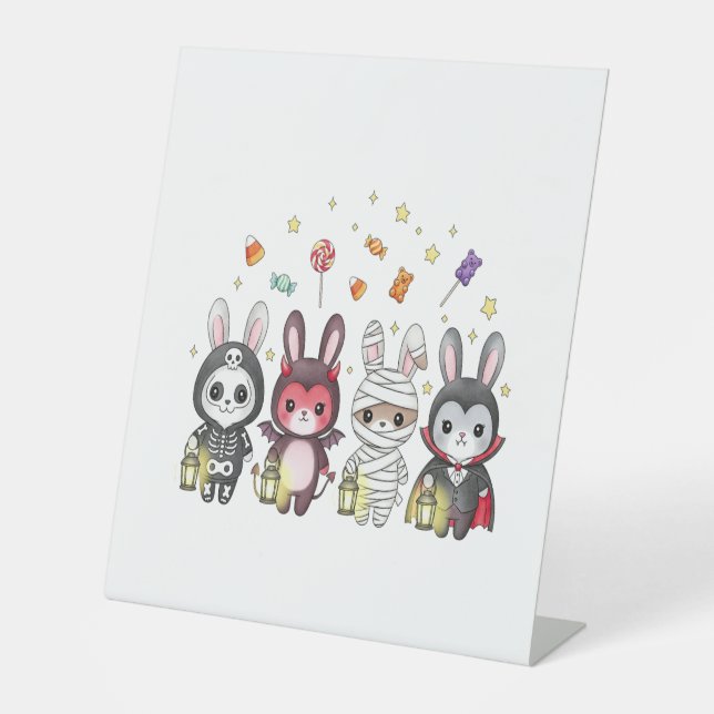 Halloween Niedliches Sonnenkostüm Sockelschild (Vorderseite)