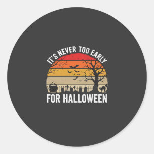 Halloween niemals zu früh Vintage-Sonnenuntergang Runder Aufkleber