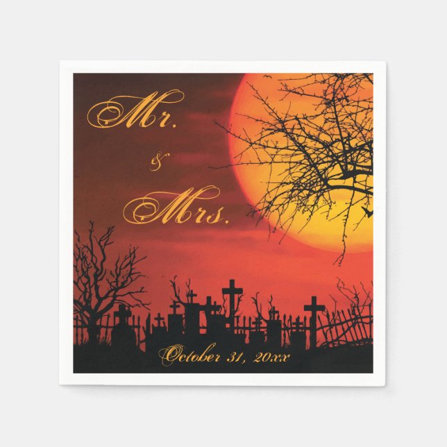 Halloween Night Black Wedpaper Napkins Serviette (Vorderseite)