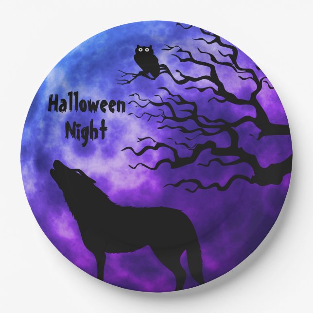 Halloween Night Fullmoon Paper Plate Pappteller (Vorderseite)