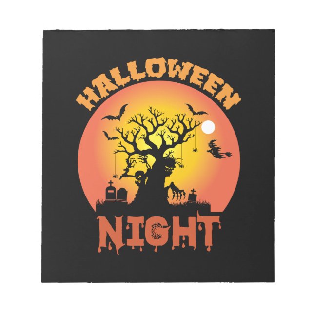 Halloween Night Geburtstag Notizblock (Vorderseite)