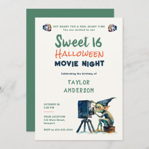 Halloween Night Gremlin Hallowen Sweet 16 Einladung