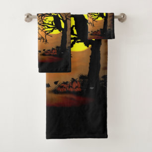Halloween Night, Happy Halloween ! Badhandtuch Set