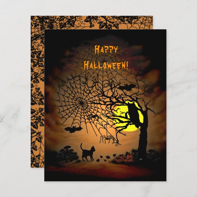 Halloween Night Happy Halloween! Briefpapier (Vorne/Hinten)