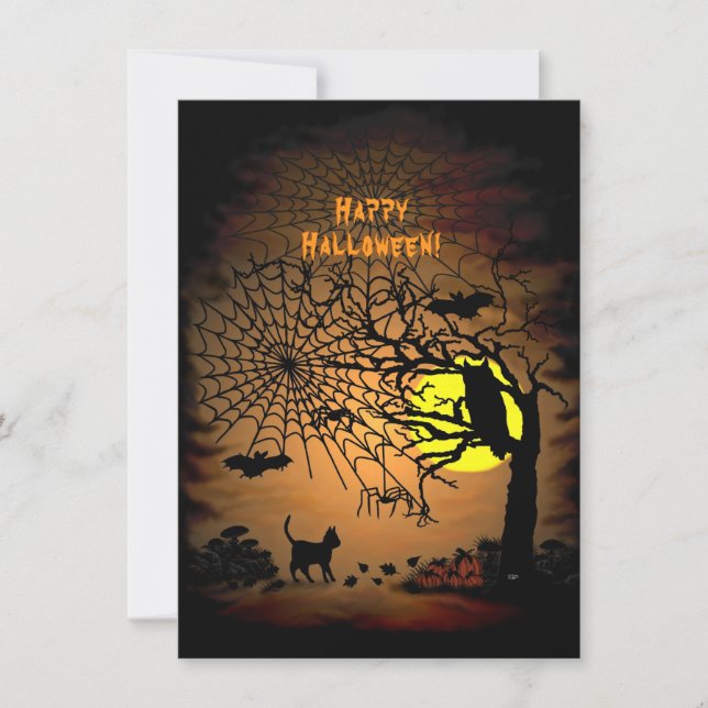 Halloween Night, Happy Halloween ! Dankeskarte (Vorderseite)