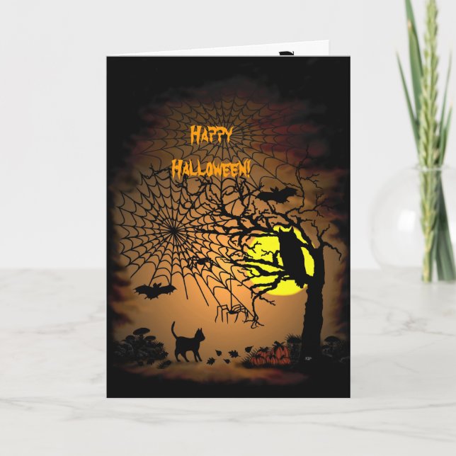 Halloween Night, Happy Halloween! Karte (Vorderseite)
