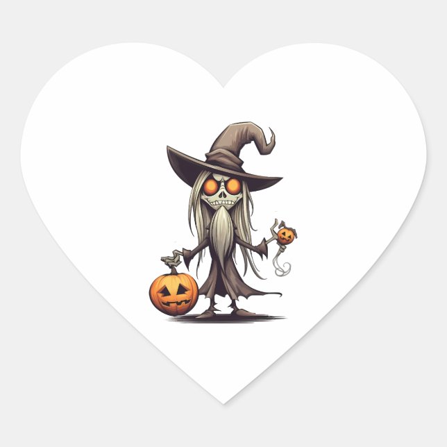 Halloween Night Herz-Aufkleber (Vorderseite)