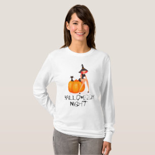 Halloween Night Hexenkürbis Long Sleeve T - Shirt