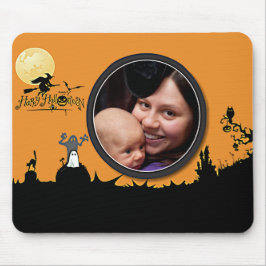 Halloween Night in Orange Glow Fügen Sie Ihr Foto  Mousepad