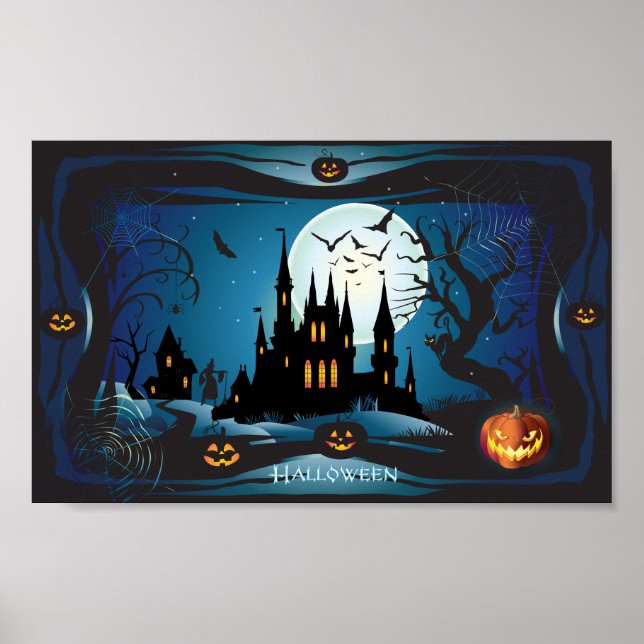Halloween Night Magic Trick-oder-Leckerei-Landscha Poster (Vorne)